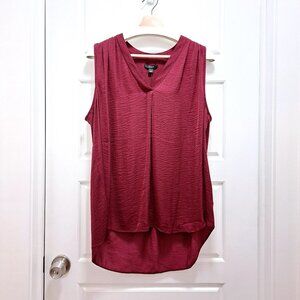 Alfani Satin V-Neck Tank Top Malbec Size XL